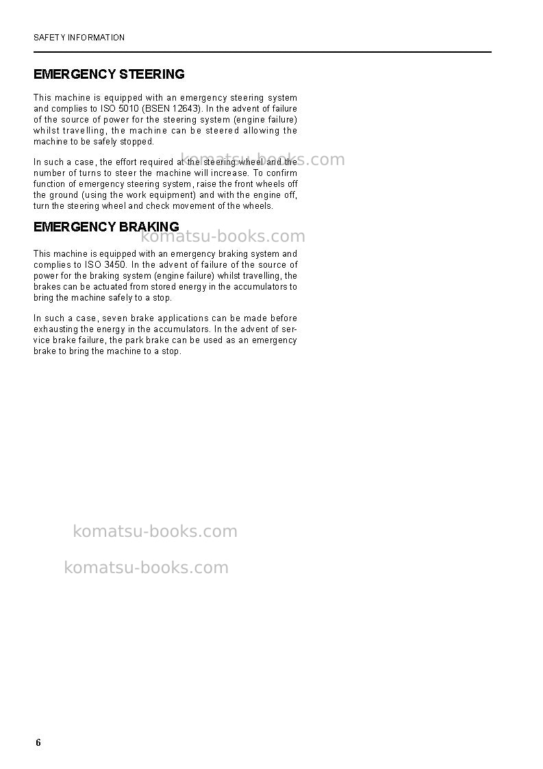 Komatsu pw220-7gbr-k Operation manual cover Page 6