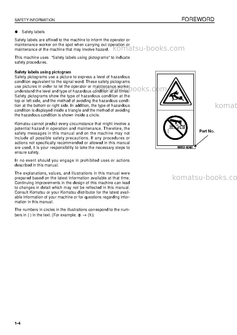 Komatsu pc340lcd-7gbr-tier3 Operation manual cover Page 6 Komatsu pc340lcd-7gbr-tier3 Operation manual cover Page 6