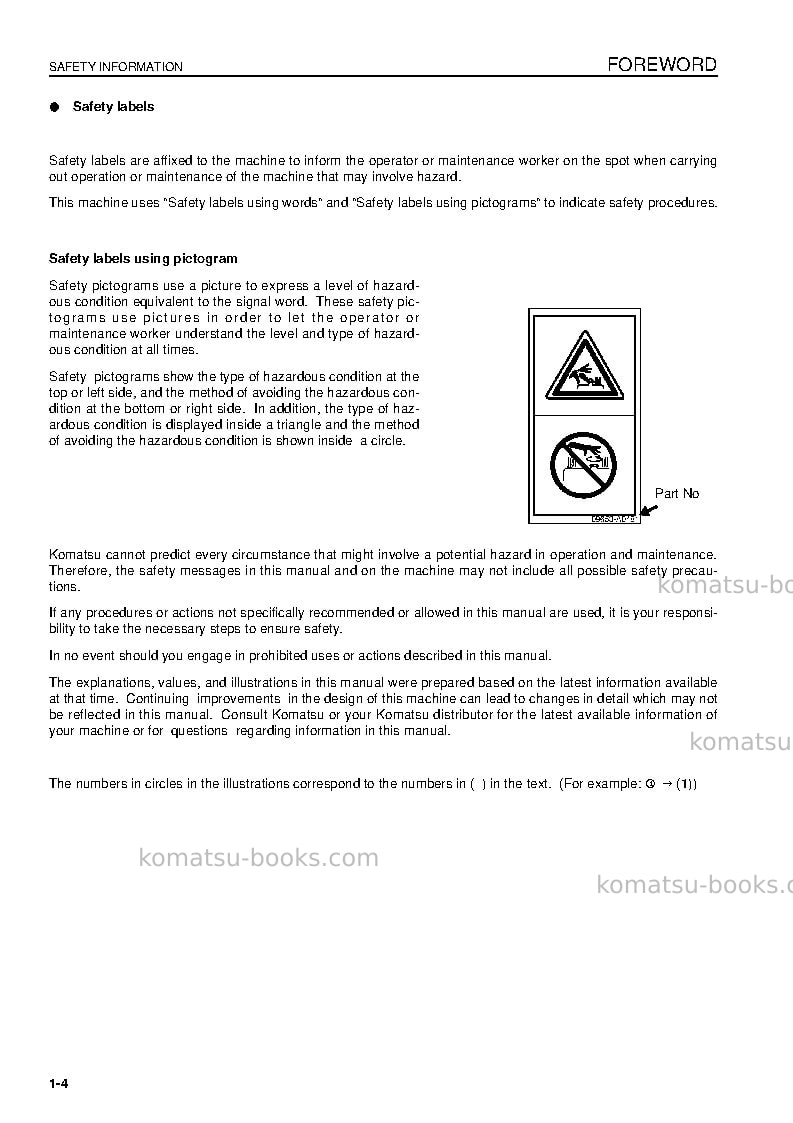 Komatsu pc350lc-8gbr Operation manual cover Page 6 Komatsu pc350lc-8gbr Operation manual cover Page 6