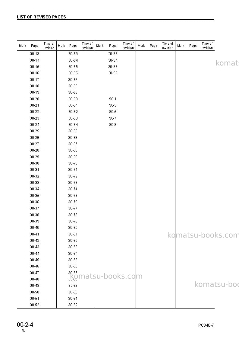 Komatsu pc340lc-7gbr-k Repair & maintenance cover Page 6