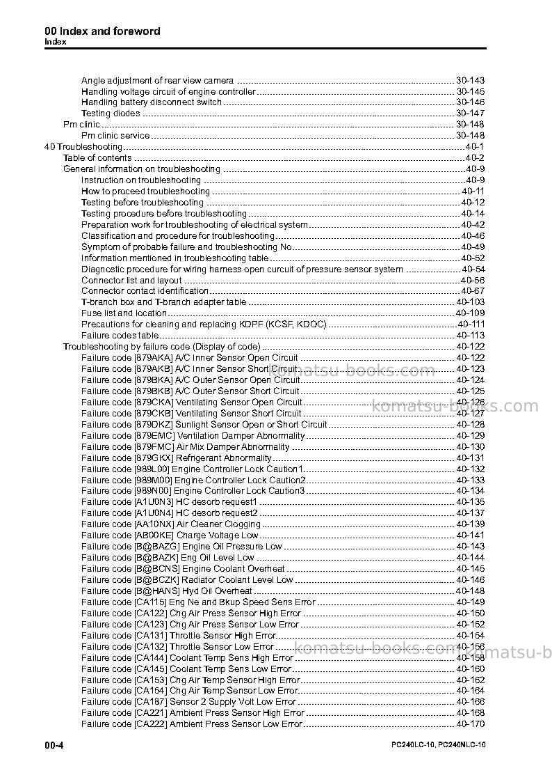 Komatsu pc240lc-10gbr Repair & maintenance cover Page 6