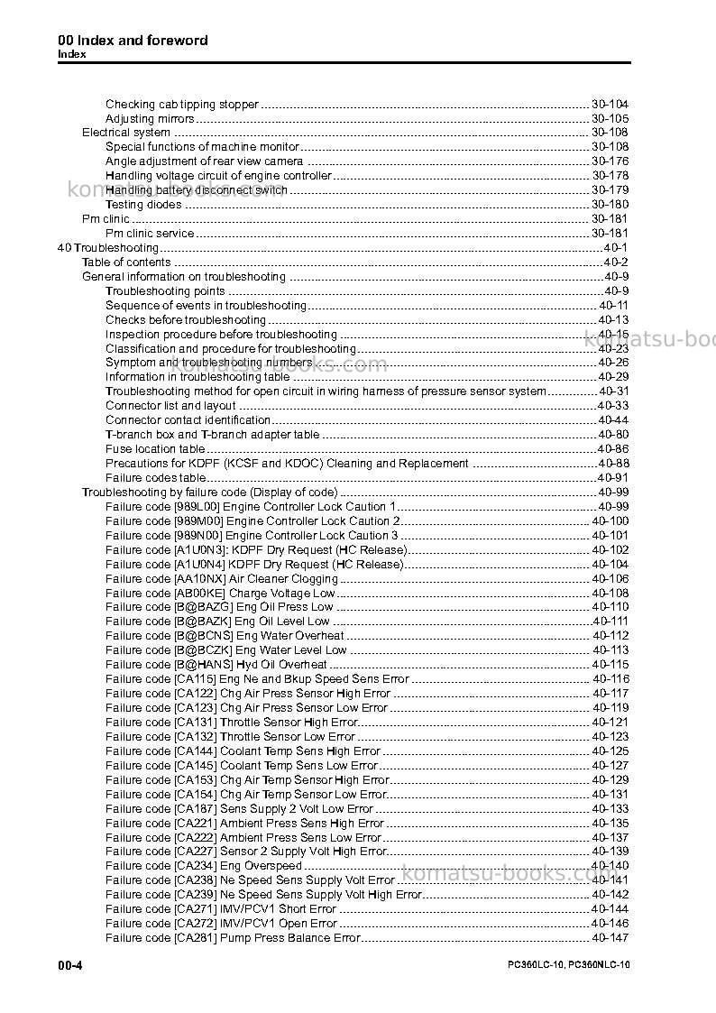 Komatsu pc360lc-10gbr Repair & maintenance cover Page 6 Komatsu pc360lc-10gbr Repair & maintenance cover Page 6