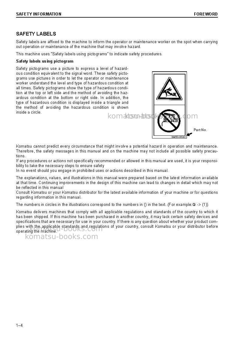 Komatsu pc210lc-10gbr Operation manual cover Page 6 Komatsu pc210lc-10gbr Operation manual cover Page 6