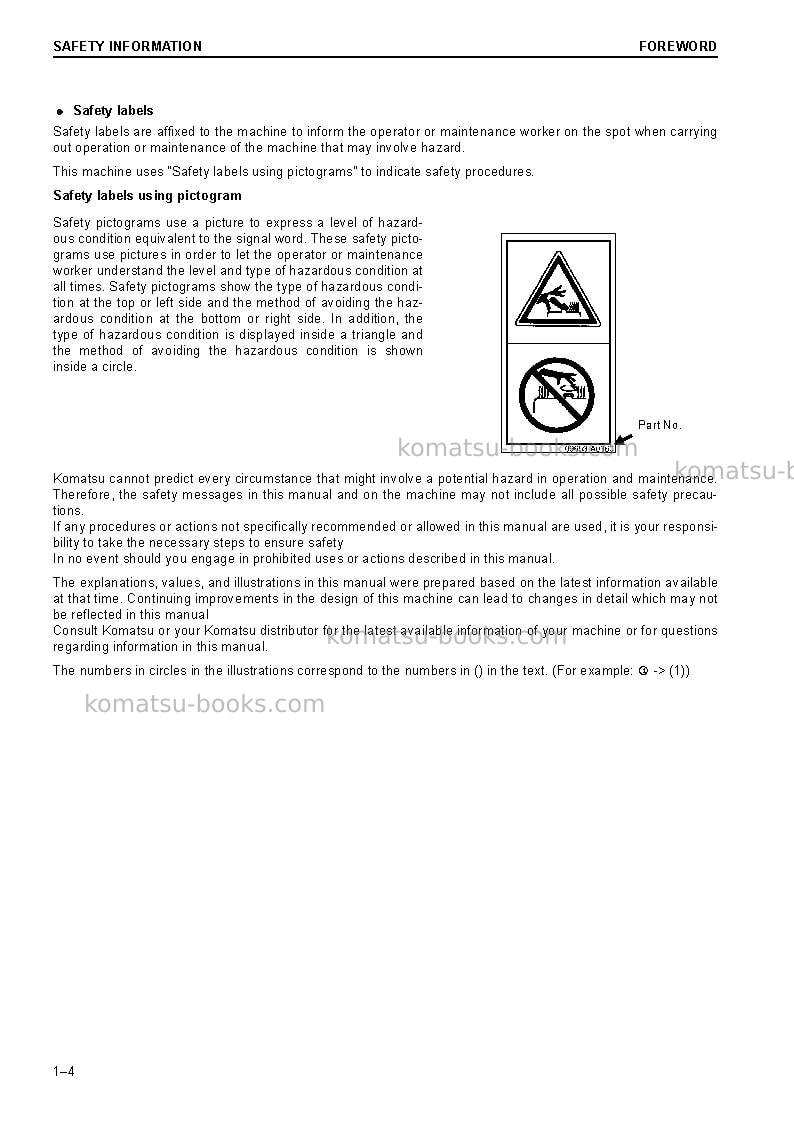 Komatsu pc240nlc-10gbr Operation manual cover Page 6 Komatsu pc240nlc-10gbr Operation manual cover Page 6