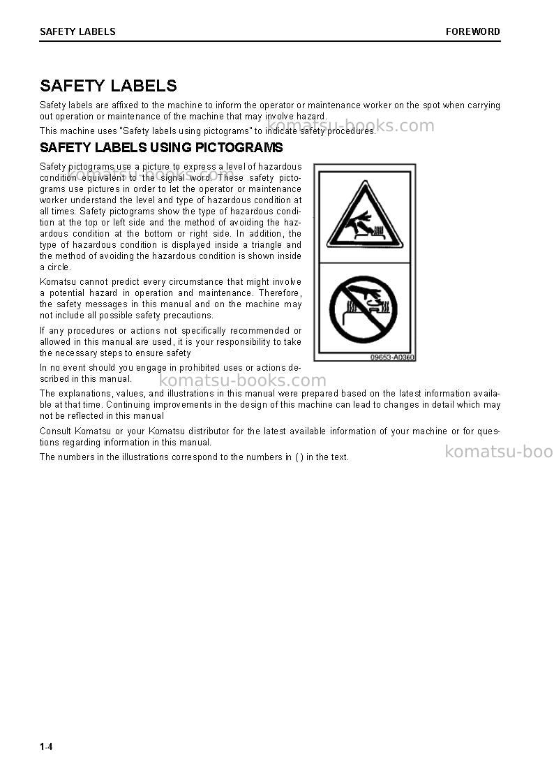 Komatsu pc240nlc-11gbr Operation manual cover Page 6 Komatsu pc240nlc-11gbr Operation manual cover Page 6