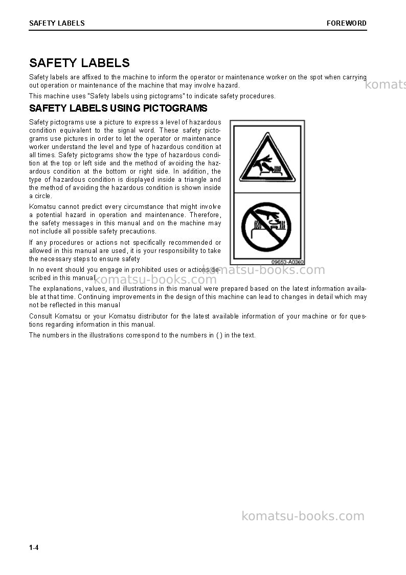 Komatsu pc210lc-11gbr Operation manual cover Page 6 Komatsu pc210lc-11gbr Operation manual cover Page 6