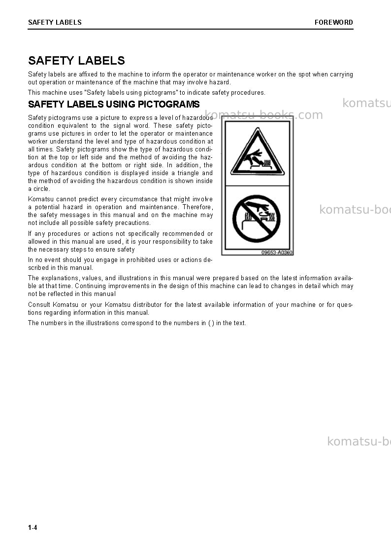 Komatsu pc240nlc-11gbr-demolition Operation manual cover Page 6 Komatsu pc240nlc-11gbr-demolition Operation manual cover Page 6