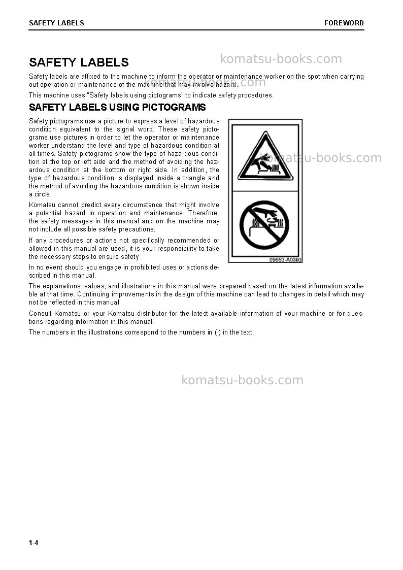 Komatsu pc290lc-11gbr-demolition Operation manual cover Page 6