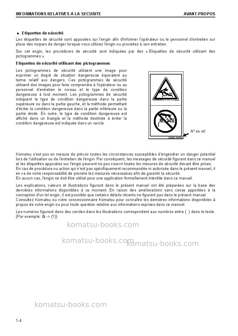 Komatsu pc290nlc-10gbr Manuel d'utilisation couverture Page 6 Komatsu pc290nlc-10gbr Manuel d'utilisation couverture Page 6