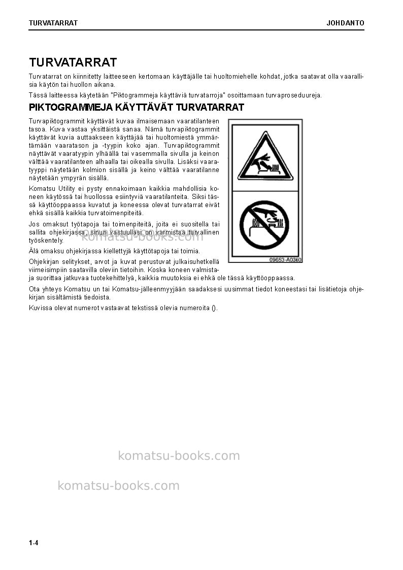 Komatsu pc240lc-11gbr Operation manual cover Page 6 Komatsu pc240lc-11gbr Operation manual cover Page 6