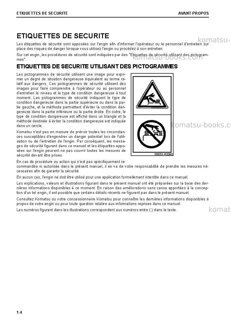 Komatsu pc240lc-11gbr Manuel d'utilisation couverture Page 6 Komatsu pc240lc-11gbr Manuel d'utilisation couverture Page 6