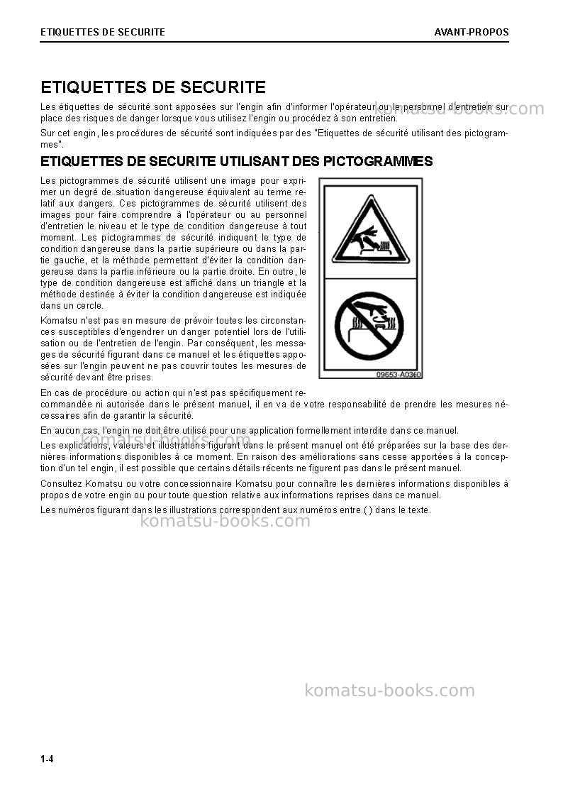Komatsu pc290nlc-11gbr-demolition Manuel d'utilisation couverture Page 6 Komatsu pc290nlc-11gbr-demolition Manuel d'utilisation couverture Page 6