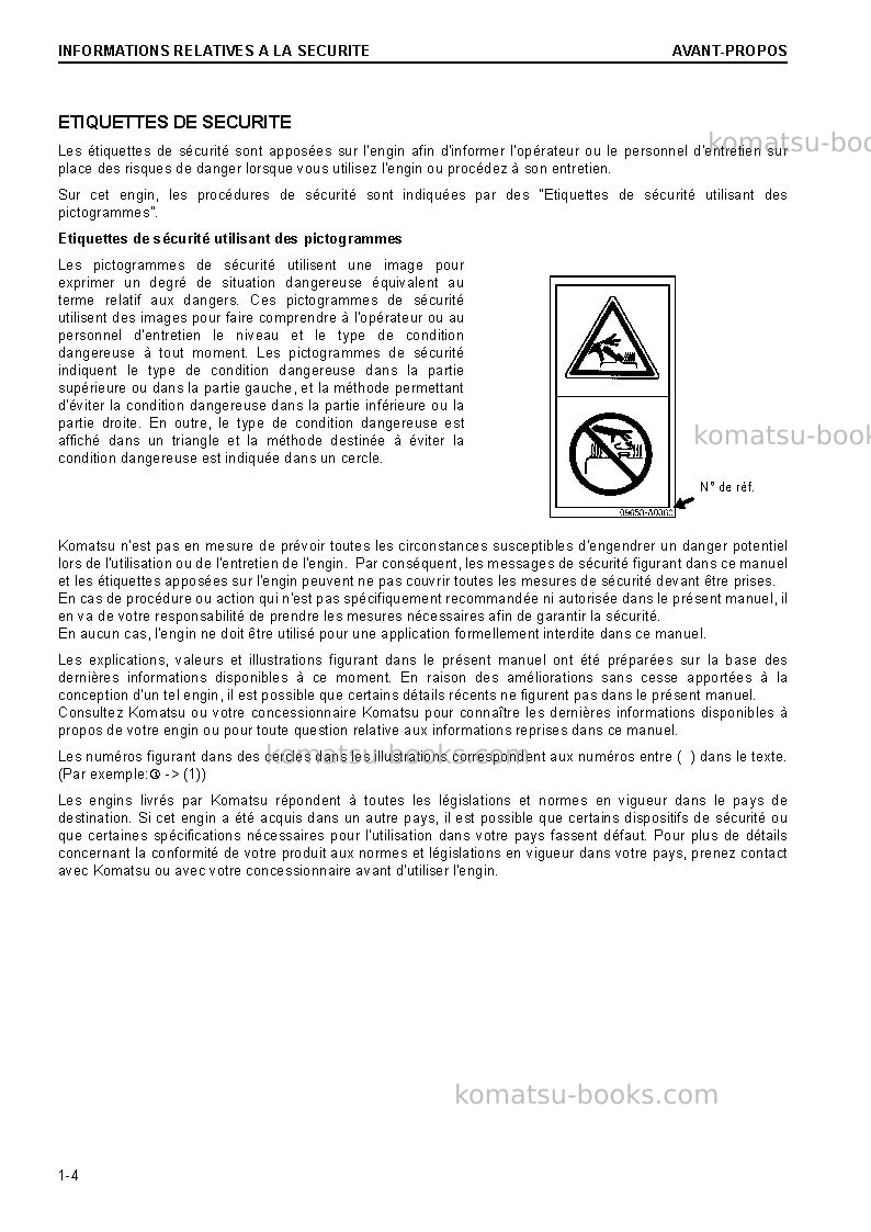 Komatsu pc210lc-10gbr Manuel d'utilisation couverture Page 6