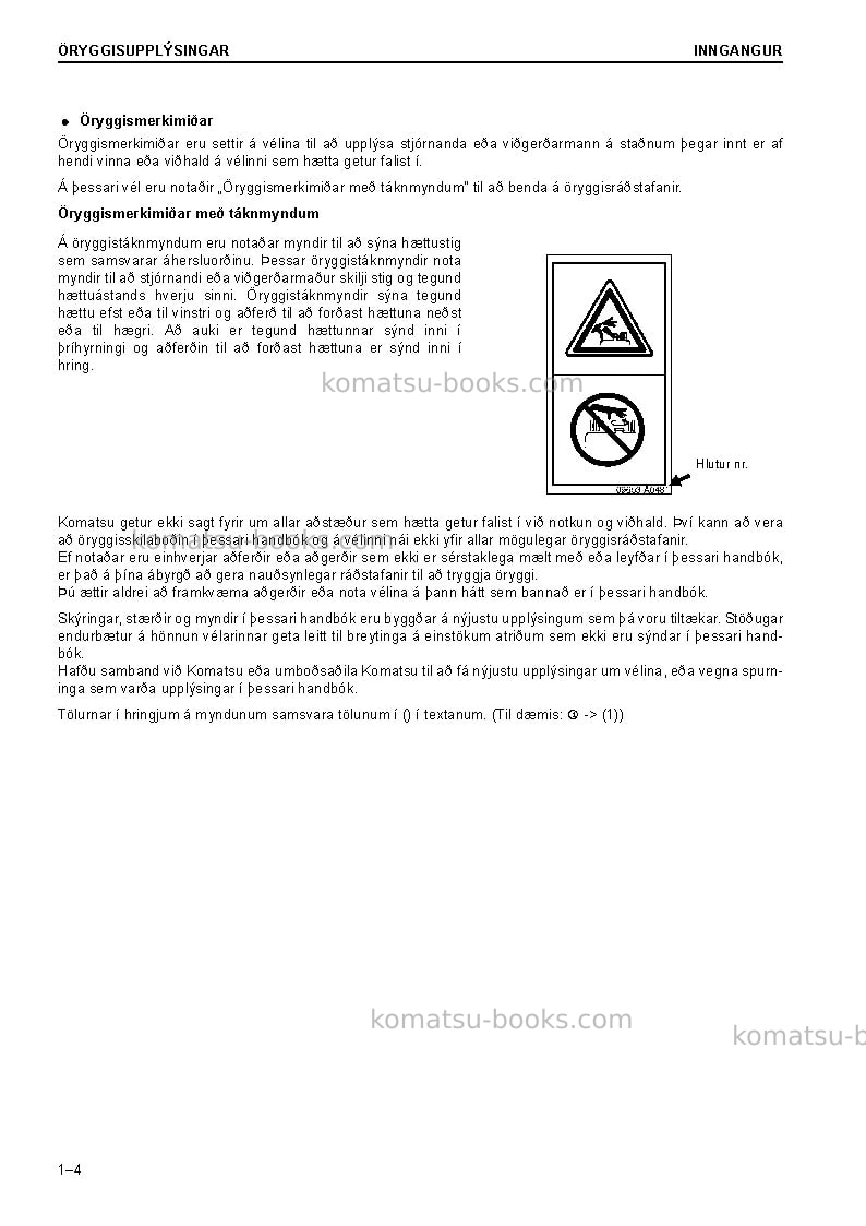 Komatsu pc240nlc-10gbr Operation manual cover Page 6 Komatsu pc240nlc-10gbr Operation manual cover Page 6