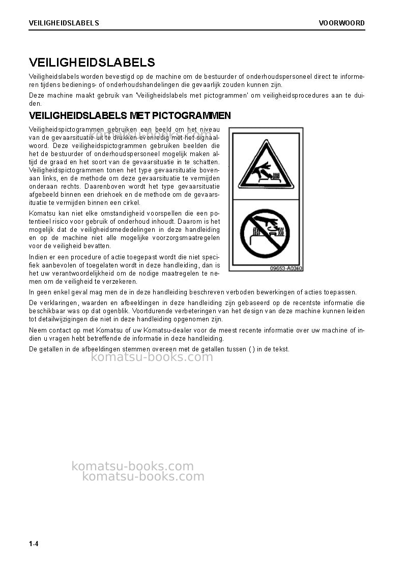 Komatsu pc290lc-11gbr Operation manual cover Page 6 Komatsu pc290lc-11gbr Operation manual cover Page 6