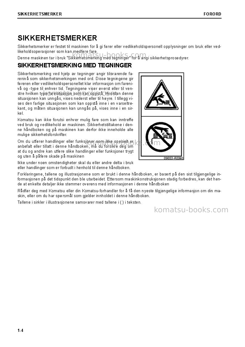 Komatsu pc290nlc-11gbr Operation manual cover Page 6 Komatsu pc290nlc-11gbr Operation manual cover Page 6