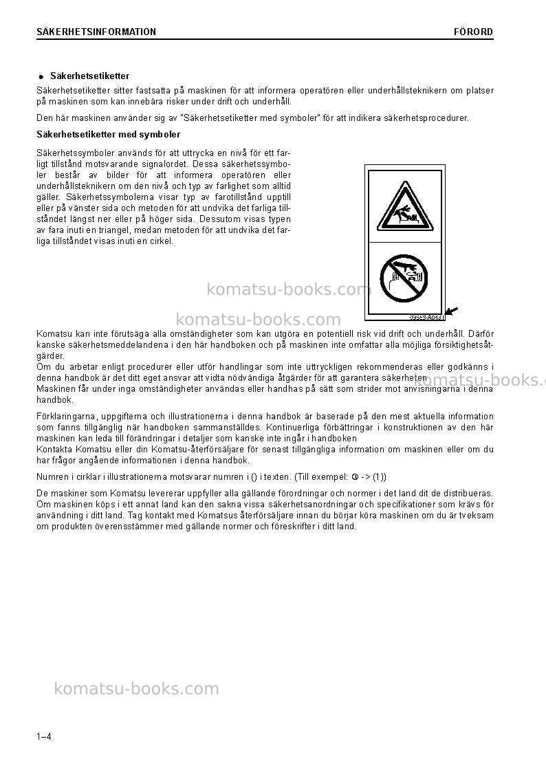 Komatsu pc228uslc-10gbr Operation manual cover Page 6