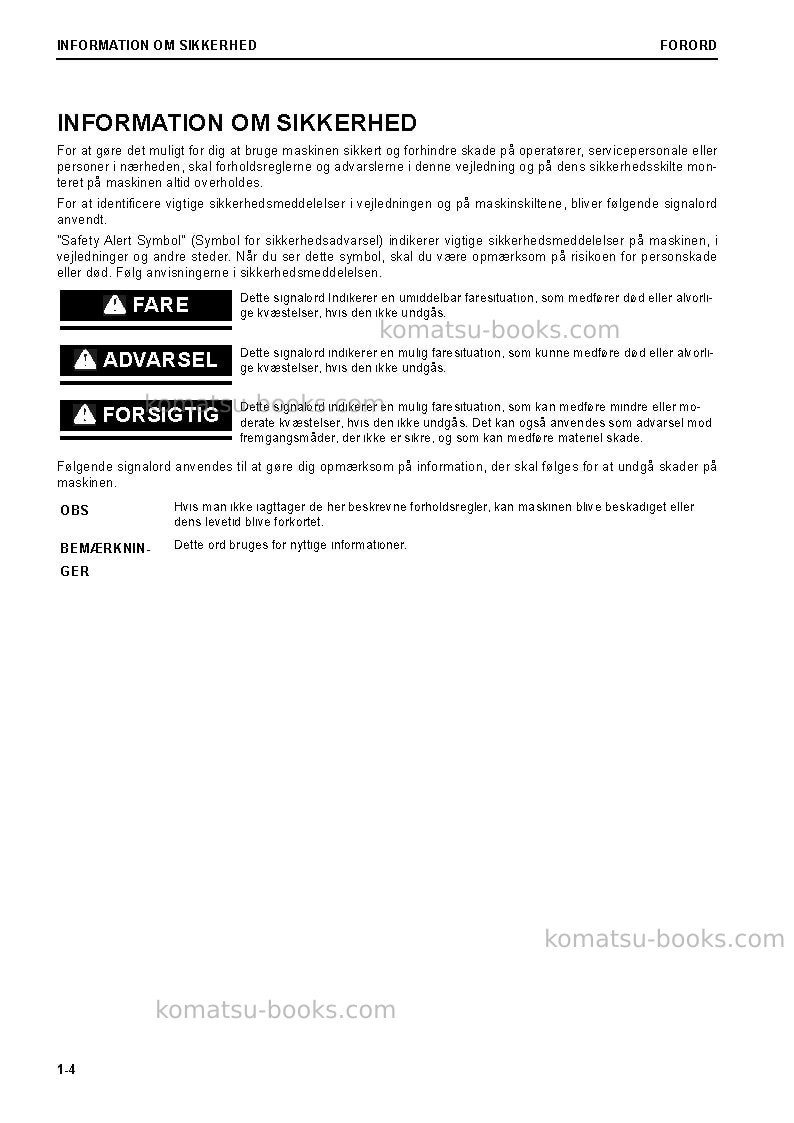 Komatsu wa470-8deu Operation manual cover Page 6 Komatsu wa470-8deu Operation manual cover Page 6