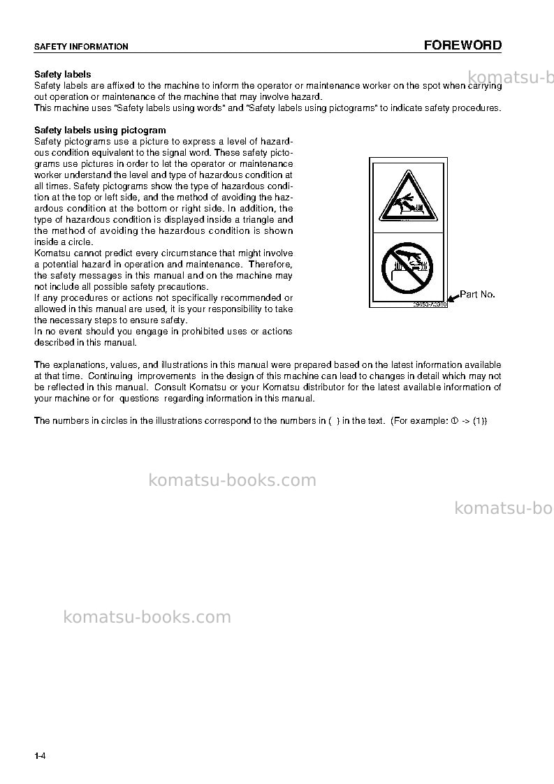 Komatsu wa400-5deu-h Operation manual cover Page 6
