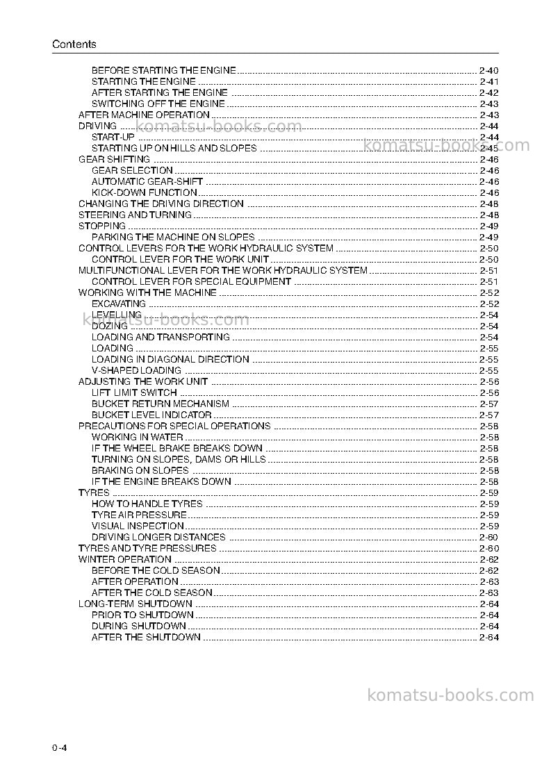 Komatsu wa270-3deu Operation manual cover Page 6 Komatsu wa270-3deu Operation manual cover Page 6