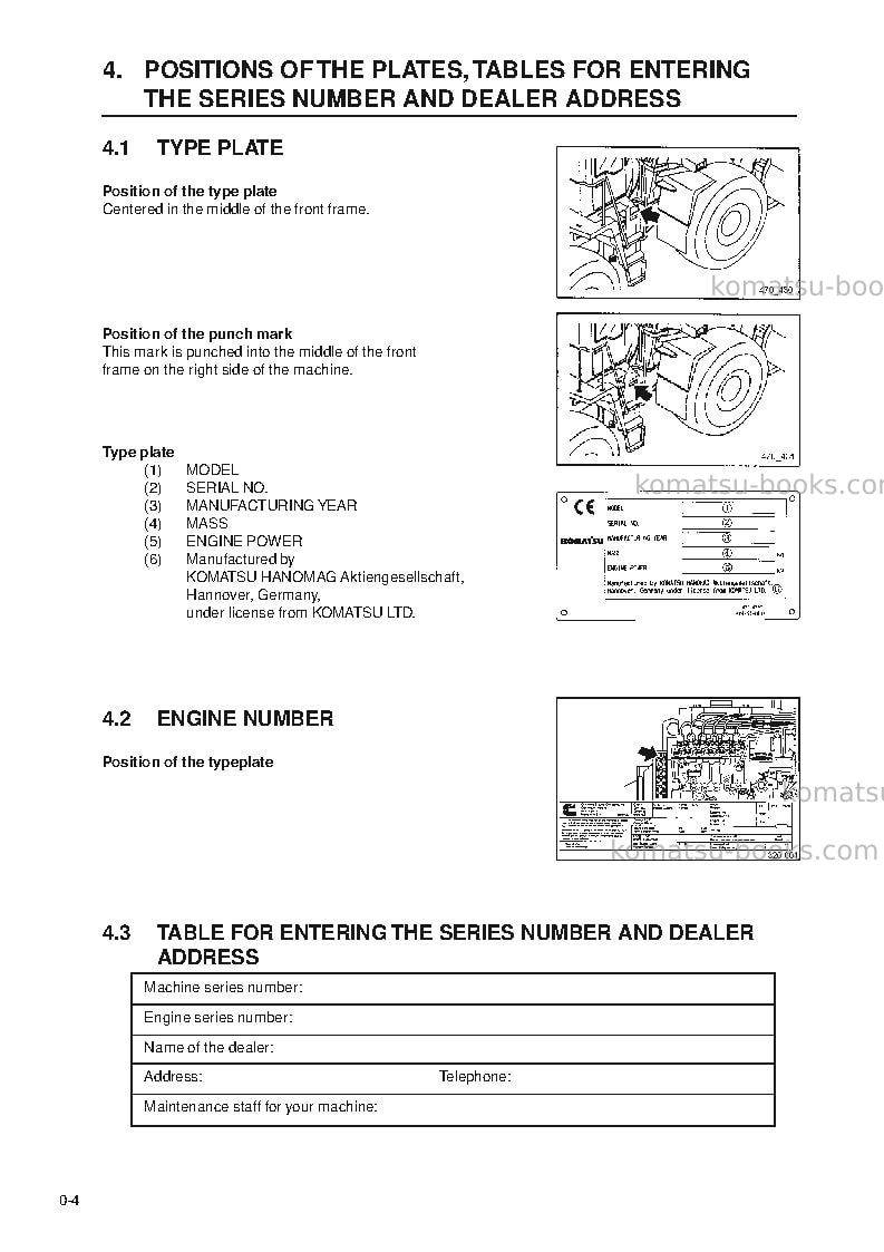 Komatsu wa320-3deu-h Operation manual cover Page 6 Komatsu wa320-3deu-h Operation manual cover Page 6