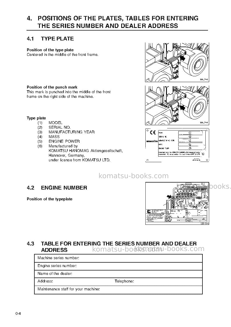 Komatsu wa320-3deu-h Operation manual cover Page 6 Komatsu wa320-3deu-h Operation manual cover Page 6
