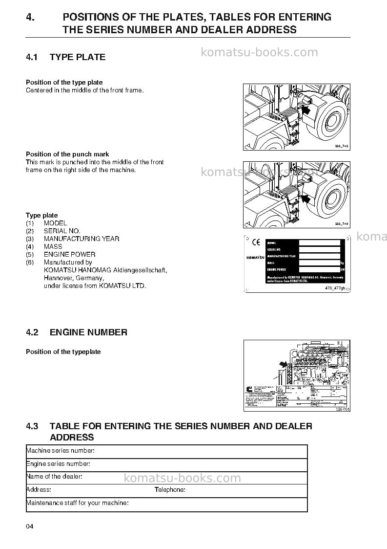 Komatsu wa320-3deu-h Operation manual cover Page 6 Komatsu wa320-3deu-h Operation manual cover Page 6