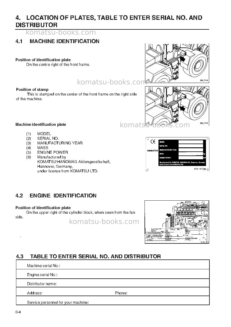 Komatsu wa380-3deu-h Operation manual cover Page 6 Komatsu wa380-3deu-h Operation manual cover Page 6