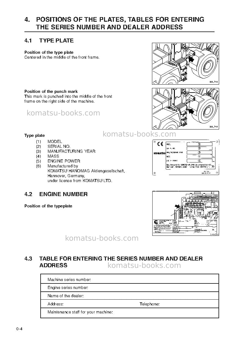 Komatsu wa420-3deu-h Operation manual cover Page 6 Komatsu wa420-3deu-h Operation manual cover Page 6