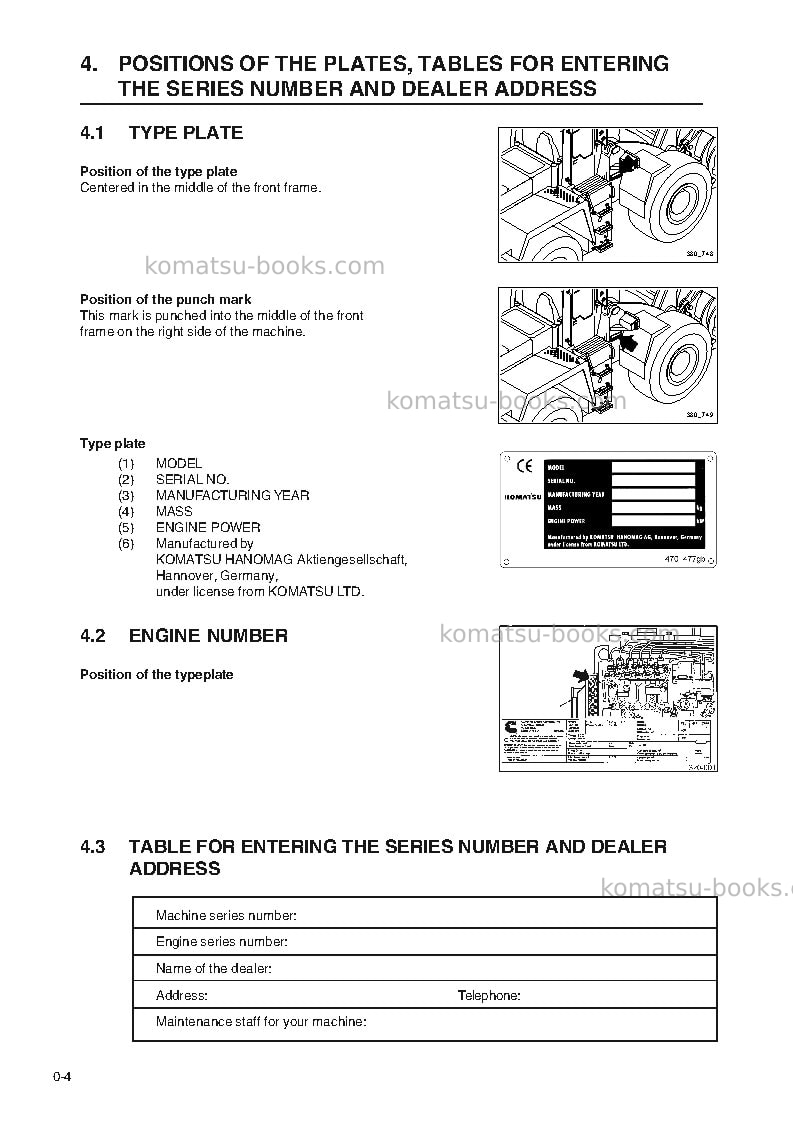 Komatsu wa420-3deu-h Operation manual cover Page 6 Komatsu wa420-3deu-h Operation manual cover Page 6