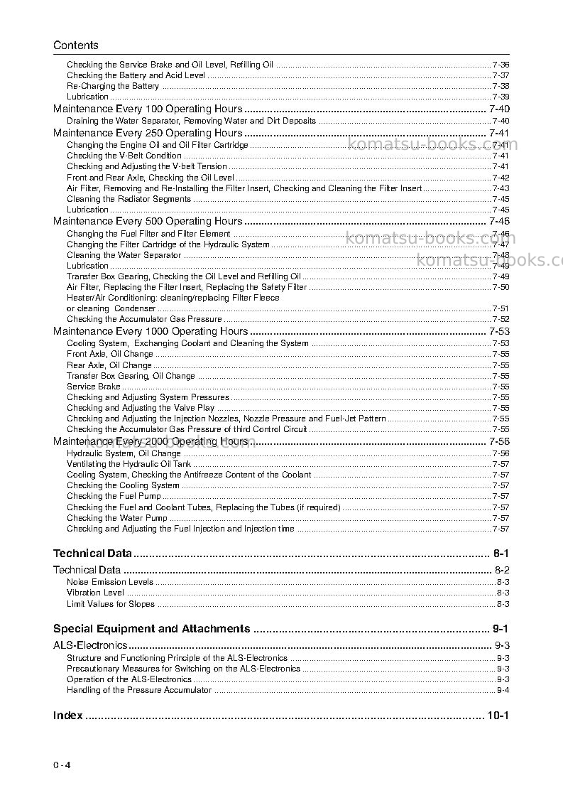 Komatsu wa65-3deu Operation manual cover Page 6 Komatsu wa65-3deu Operation manual cover Page 6