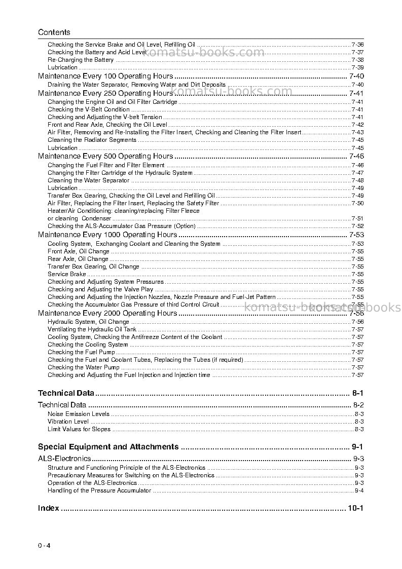 Komatsu wa75-3deu Operation manual cover Page 6 Komatsu wa75-3deu Operation manual cover Page 6