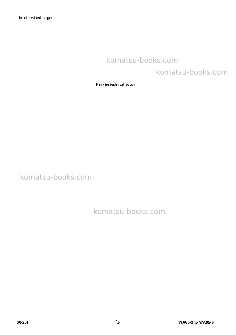 Komatsu wa65-3deu Repair & maintenance cover Page 6 Komatsu wa65-3deu Repair & maintenance cover Page 6