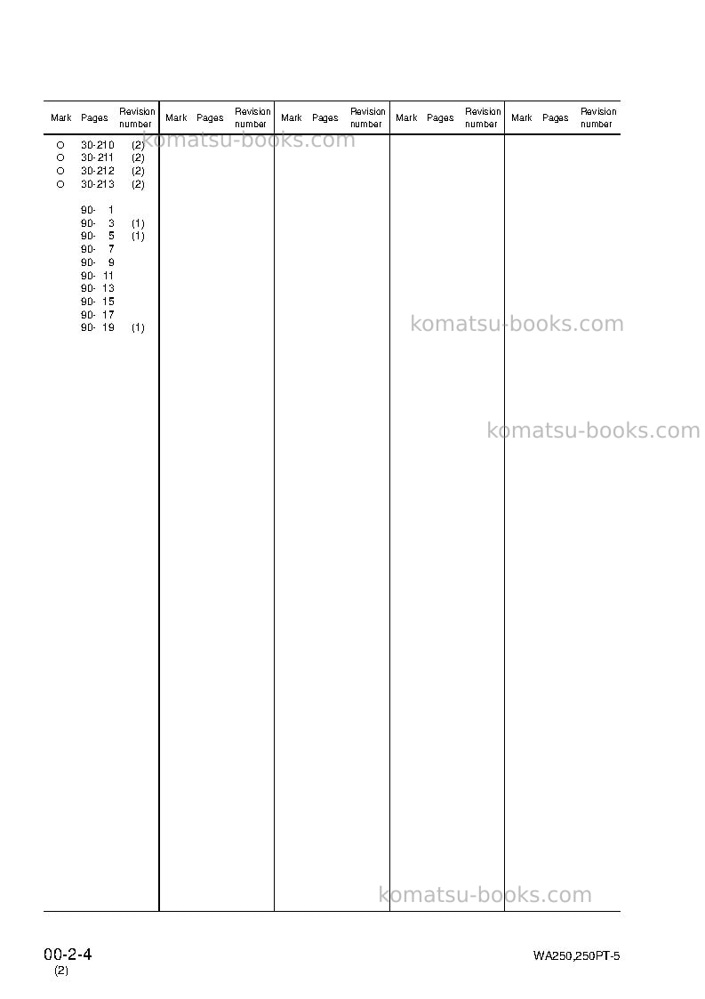 Komatsu wa250-5deu-h Repair & maintenance cover Page 6