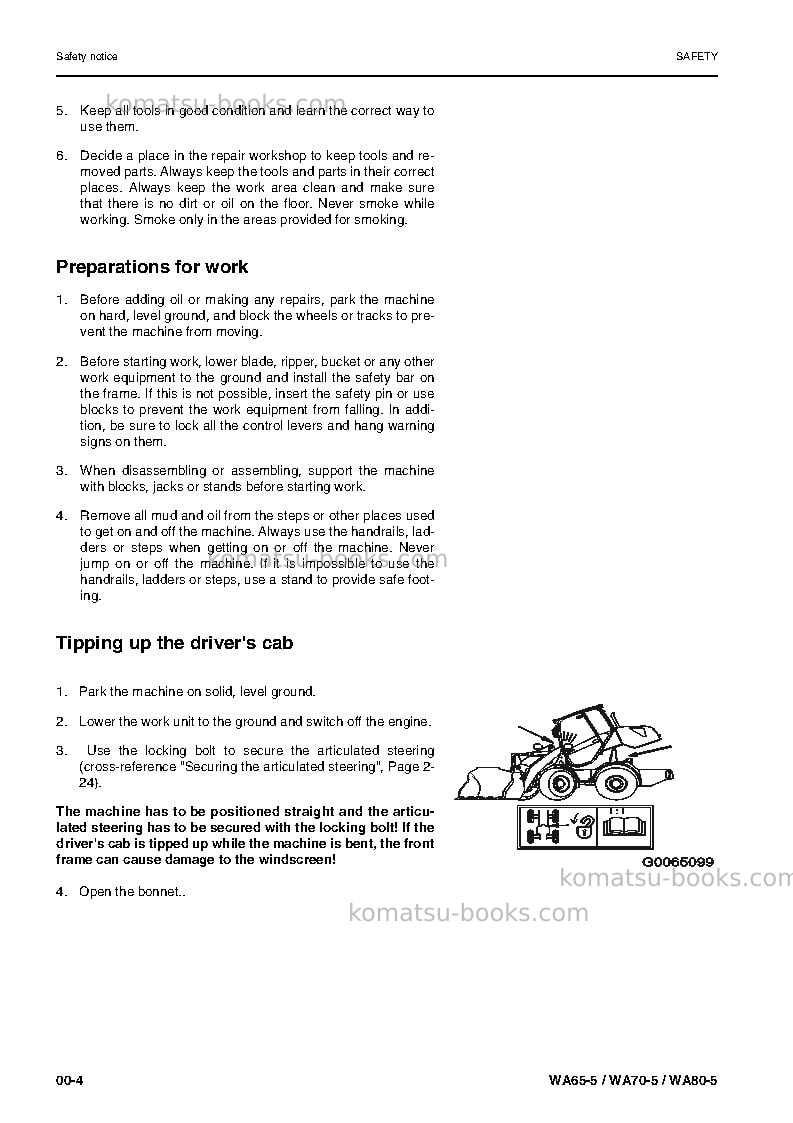 Komatsu wa65-5deu Repair & maintenance cover Page 6