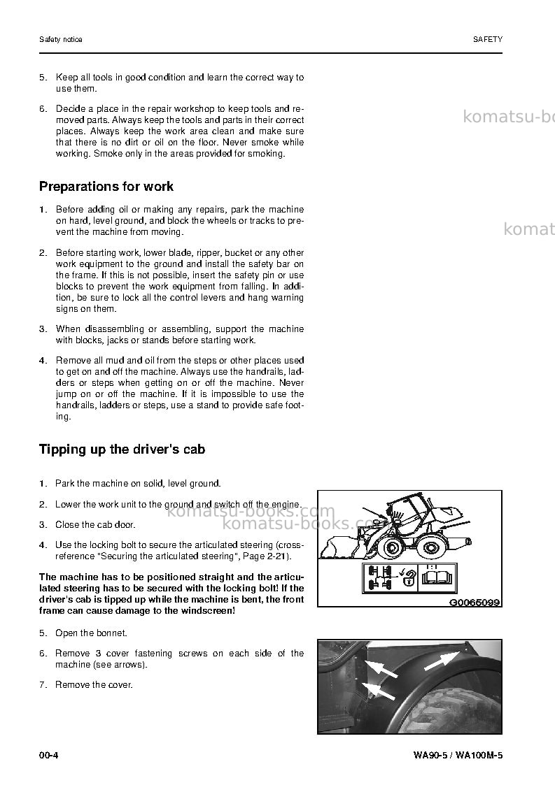 Komatsu wa100m-5deu Repair & maintenance cover Page 6