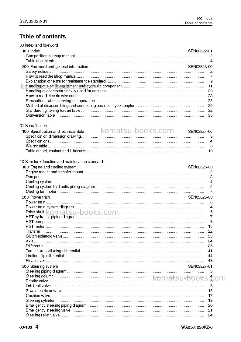 Komatsu wa250pz-6deu Repair & maintenance cover Page 6