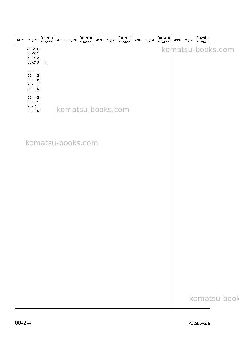 Komatsu wa250pz-5deu Repair & maintenance cover Page 6 Komatsu wa250pz-5deu Repair & maintenance cover Page 6