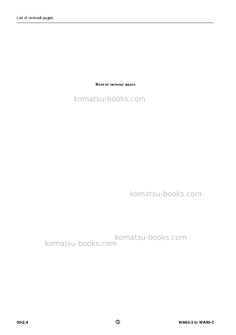 Komatsu wa75-3deu Repair & maintenance cover Page 6 Komatsu wa75-3deu Repair & maintenance cover Page 6