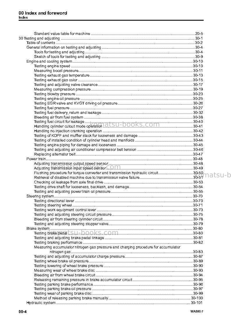 Komatsu wa380-7deu Repair & maintenance cover Page 6 Komatsu wa380-7deu Repair & maintenance cover Page 6
