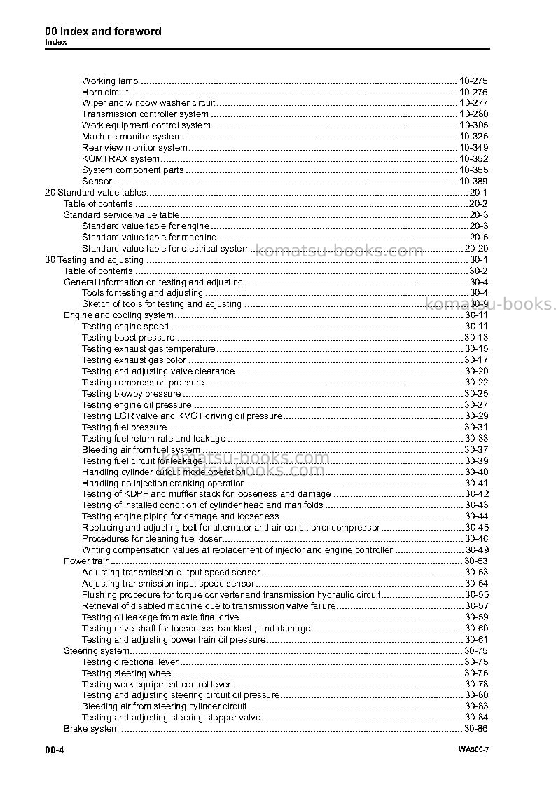 Komatsu wa500-7deu Repair & maintenance cover Page 6 Komatsu wa500-7deu Repair & maintenance cover Page 6