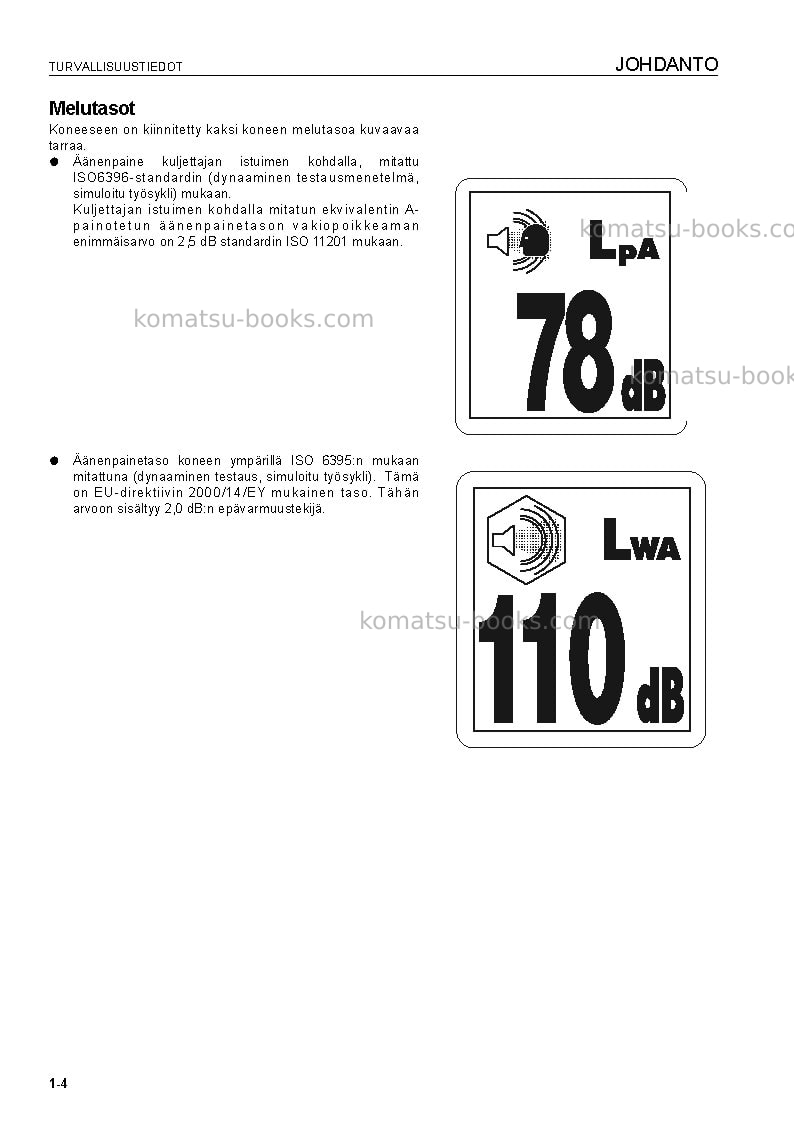 Komatsu hd325-7deu Operation manual cover Page 6