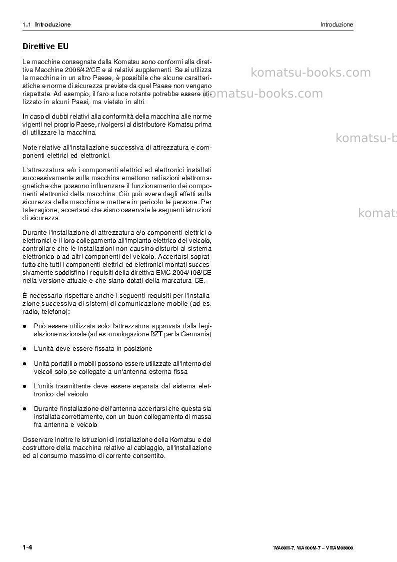 Komatsu wa80m-7deu Manuale operativo copertina Pagina 6
