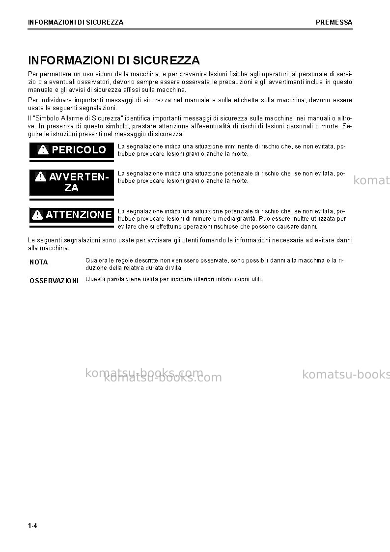 Komatsu wa470-8deu Manuale operativo copertina Pagina 6 Komatsu wa470-8deu Manuale operativo copertina Pagina 6