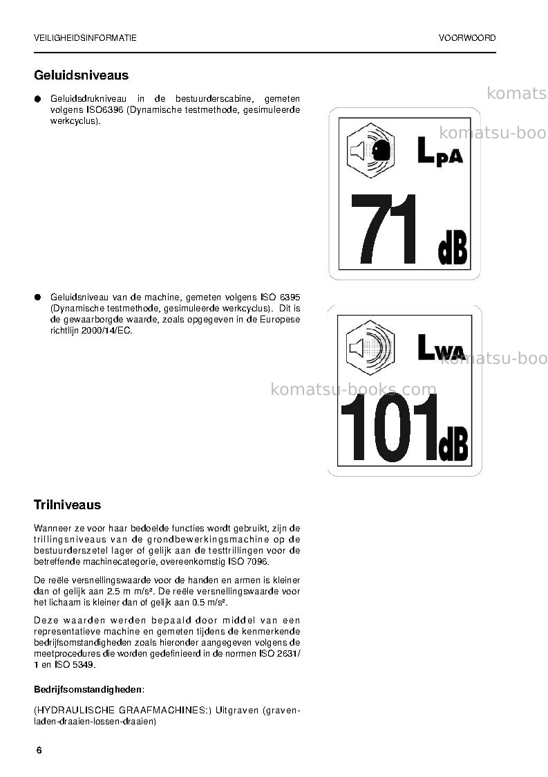 Komatsu pw160-7deu Operation manual cover Page 6