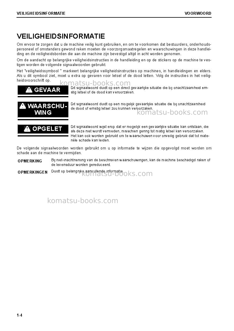 Komatsu wa470-8deu Operation manual cover Page 6 Komatsu wa470-8deu Operation manual cover Page 6