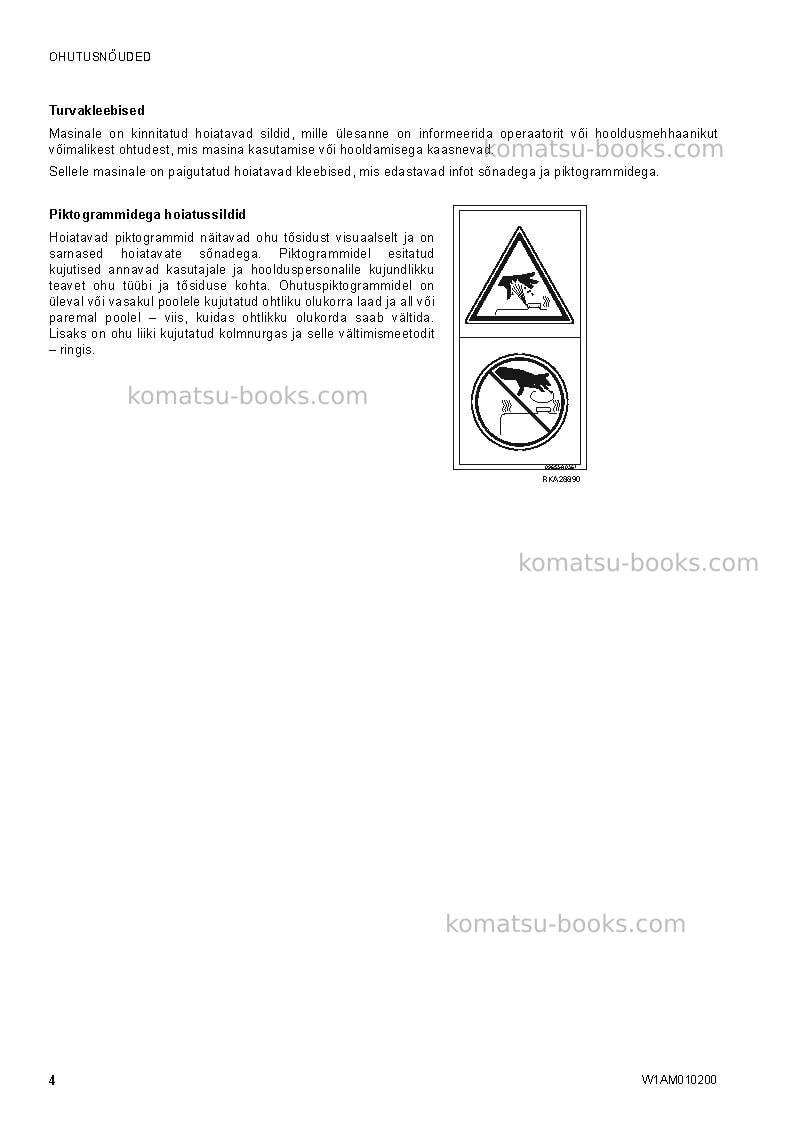 Komatsu sk510-5ita Operation manual cover Page 6