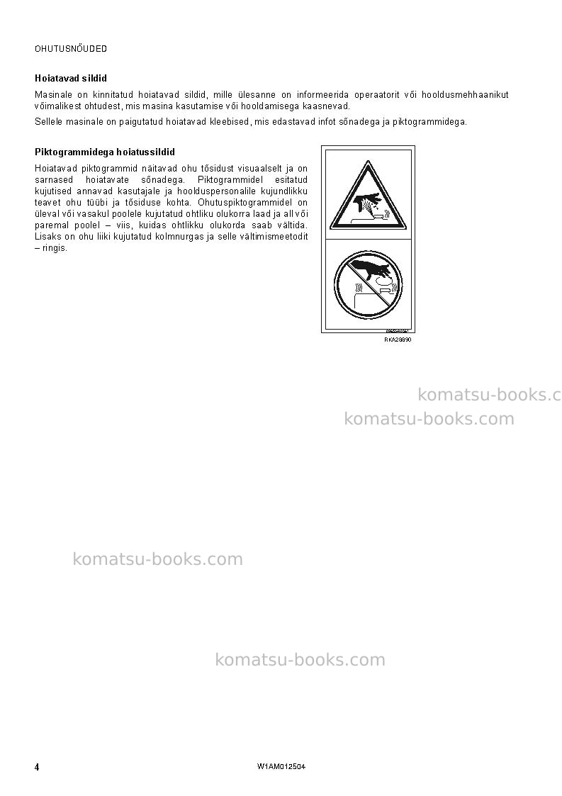 Komatsu pc26mr-3ita Operation manual cover Page 6