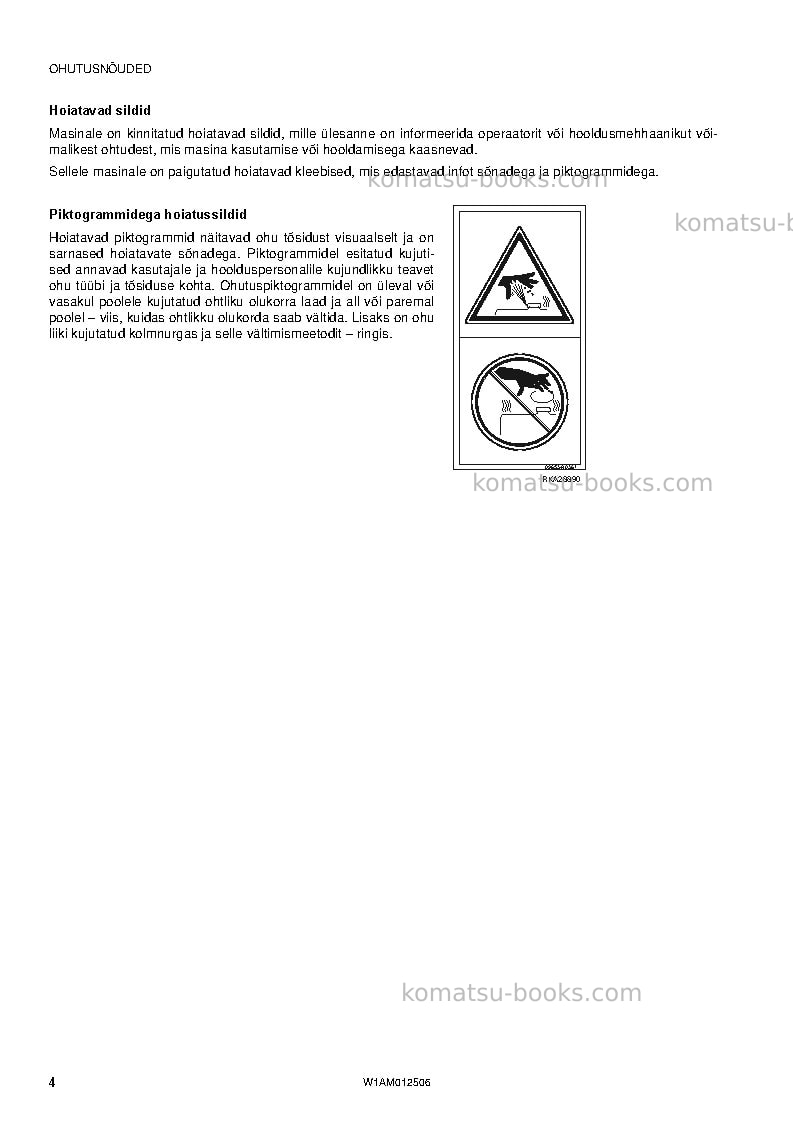 Komatsu pc26mr-3ita Operation manual cover Page 6 Komatsu pc26mr-3ita Operation manual cover Page 6