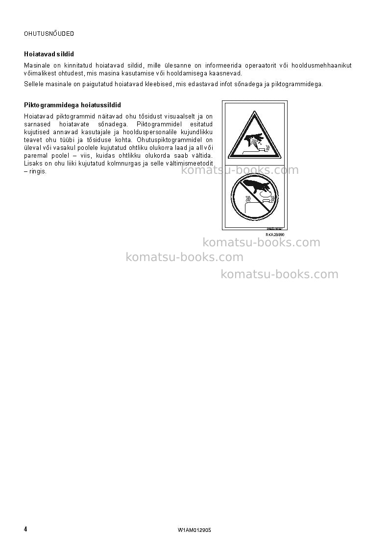 Komatsu pc80mr-3ita Operation manual cover Page 6